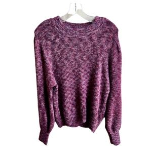 Women's Time and Tru Knit Fuzzy Long Puff Sleeve Sweater. Size Large